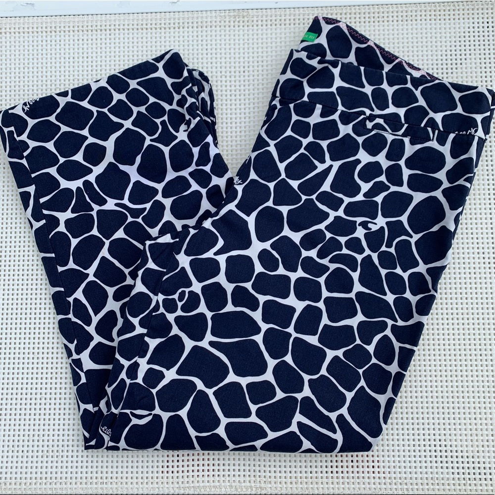 Lilly Pulitzer Navy Giraffe Print Capri Pants